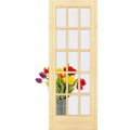 Beige Slab Glass French Doors A6934