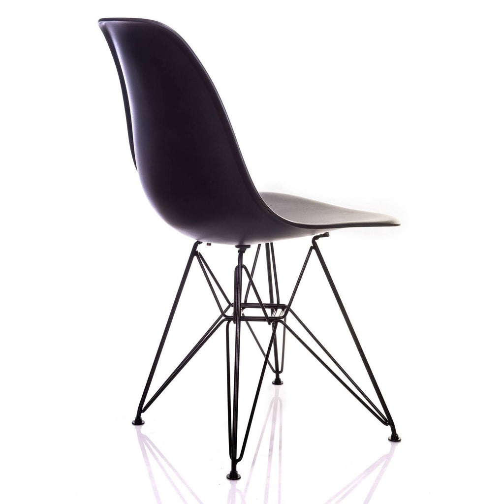 Carbon Gray Mid-Century Modern Dining Accent Side Chair with Black Steel Leg (Set of 2) I499588