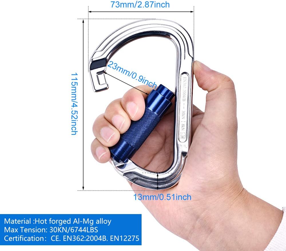 Steel Wire Core Flip Line Kits with Triple Lock Carabiner Adjuster, Adjustable Lanyard, Cut Resistant, 1/2x8ft, Pack of 2 A4954