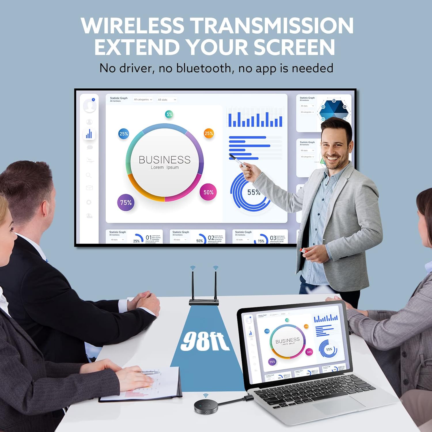 Wireless HDMI Transmitter and Receiver, 4K Ultra HD Extender L24484