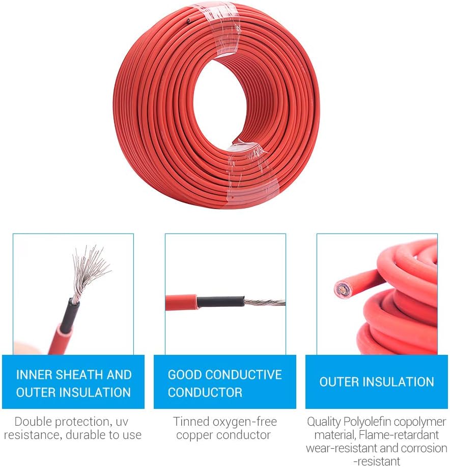 10AWG Solar Extension Cable 95 Feet Black Q29589