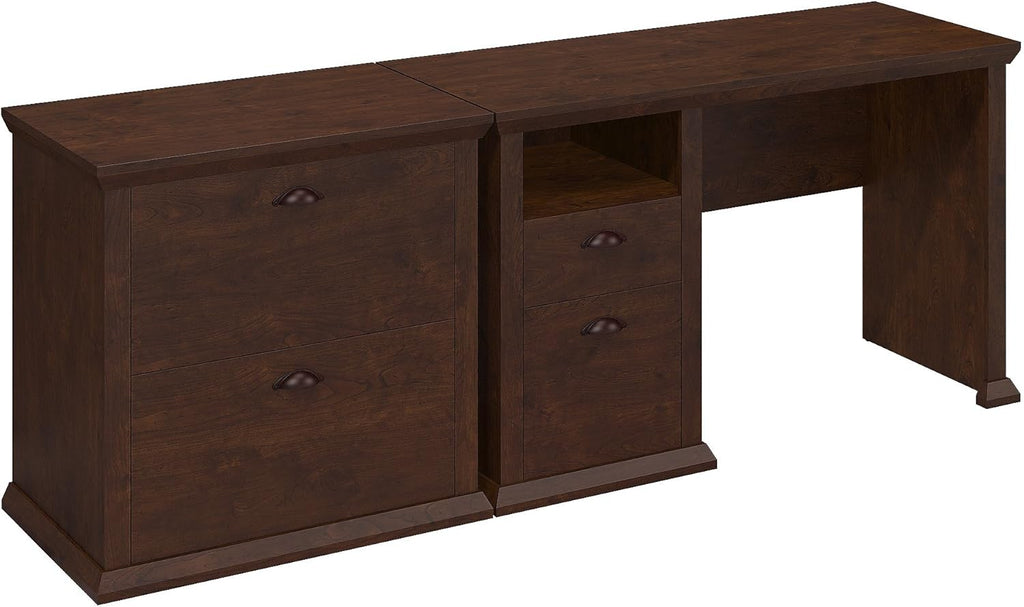 Antique Cherry 50W Desk with 5 Shelf Bookcase T386