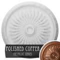 36x22OD x 1 1/2x22P Juniper Ceiling Medallion, Hand-Painted Polished Copper F421842
