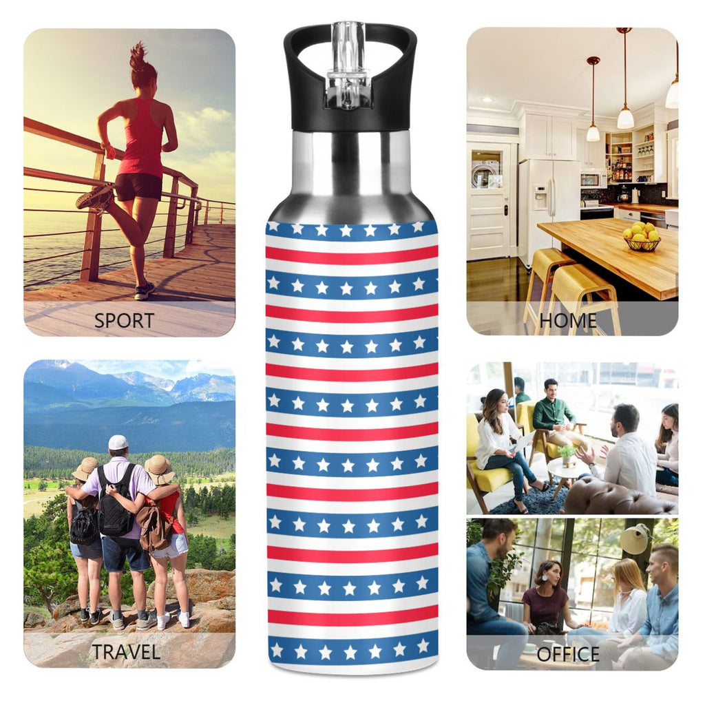 Stainless Steel Vacuum Insulated Water Bottle with Straw Lid 20 OZ R1309
