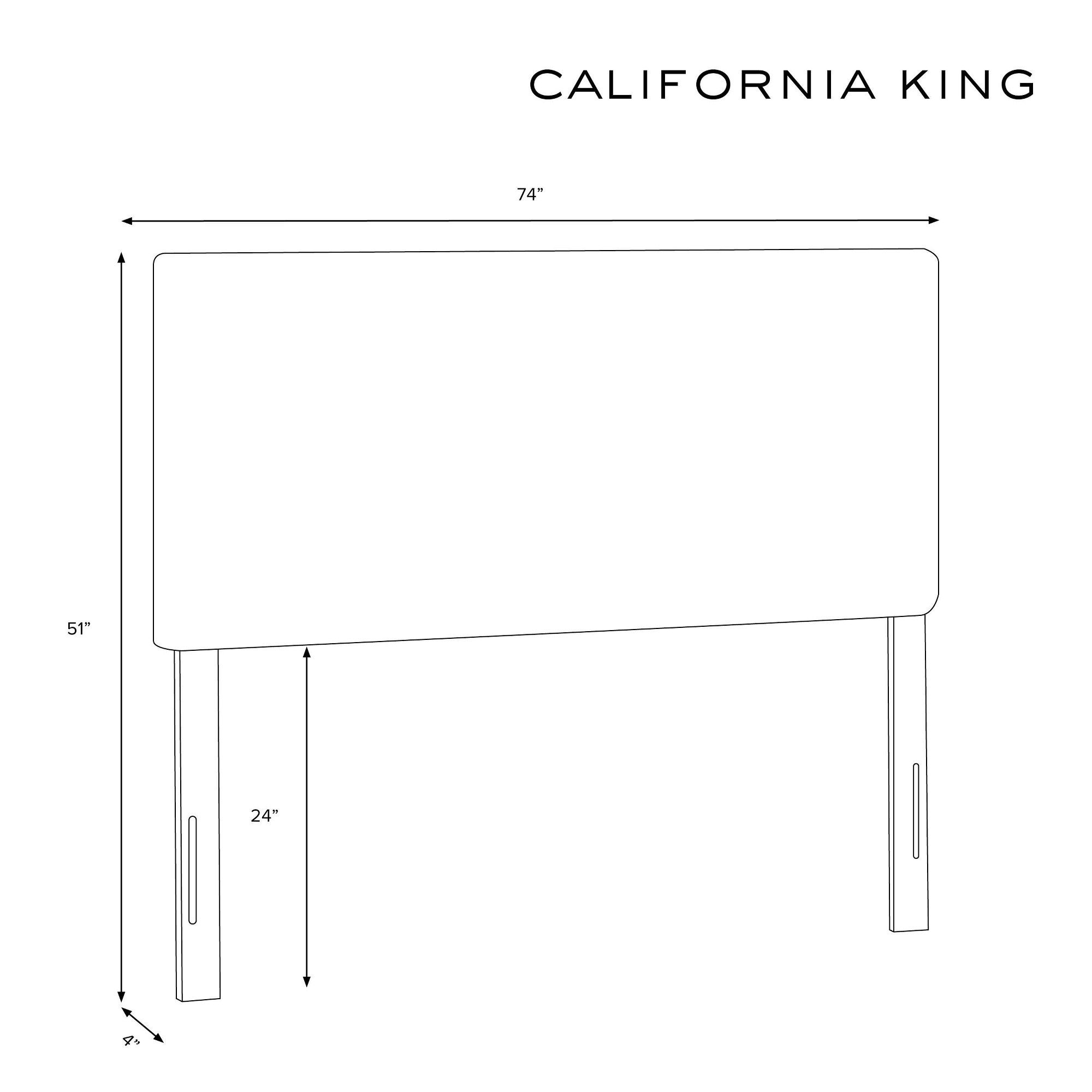 Gray Pleated California King Headboard K546