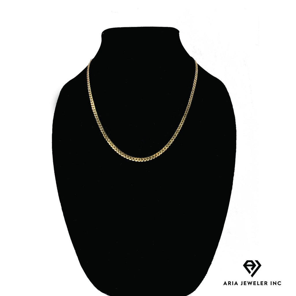 14k Bonded Gold Necklace with Red Rose Cross Pendant, 14K Cuban Chain Necklace I7112