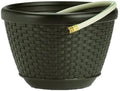 Mocha Wicker 100-Foot Capacity Hose Pot R398644