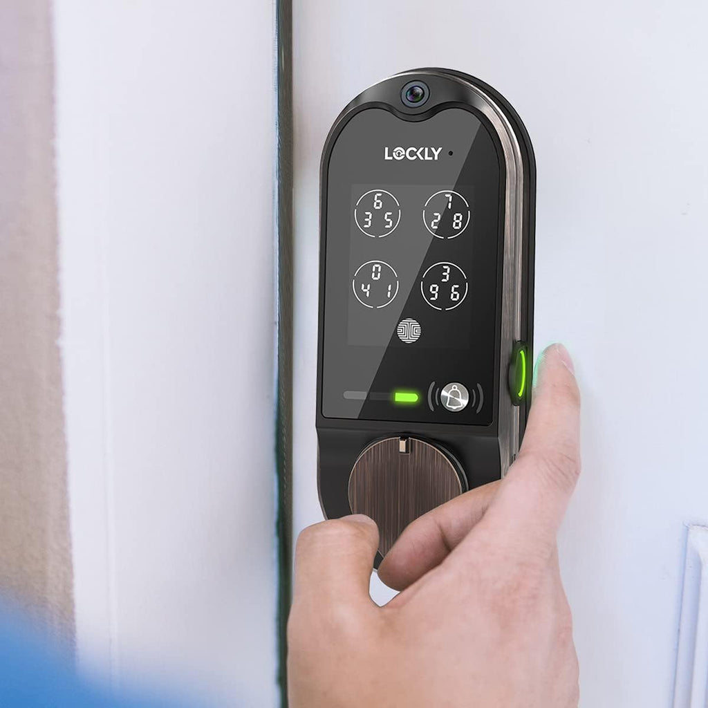 Venetian Bronze Smart Lock Deadbolt with Video Doorbell, Fingerprint, Wi-Fi, Camera, Keypad Y226