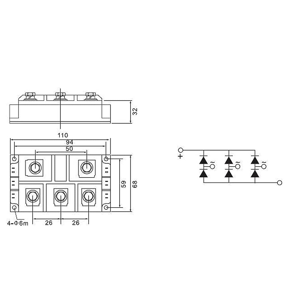 300A 1600V Three Phase Rectifier Bridge Pack of 2 G434540