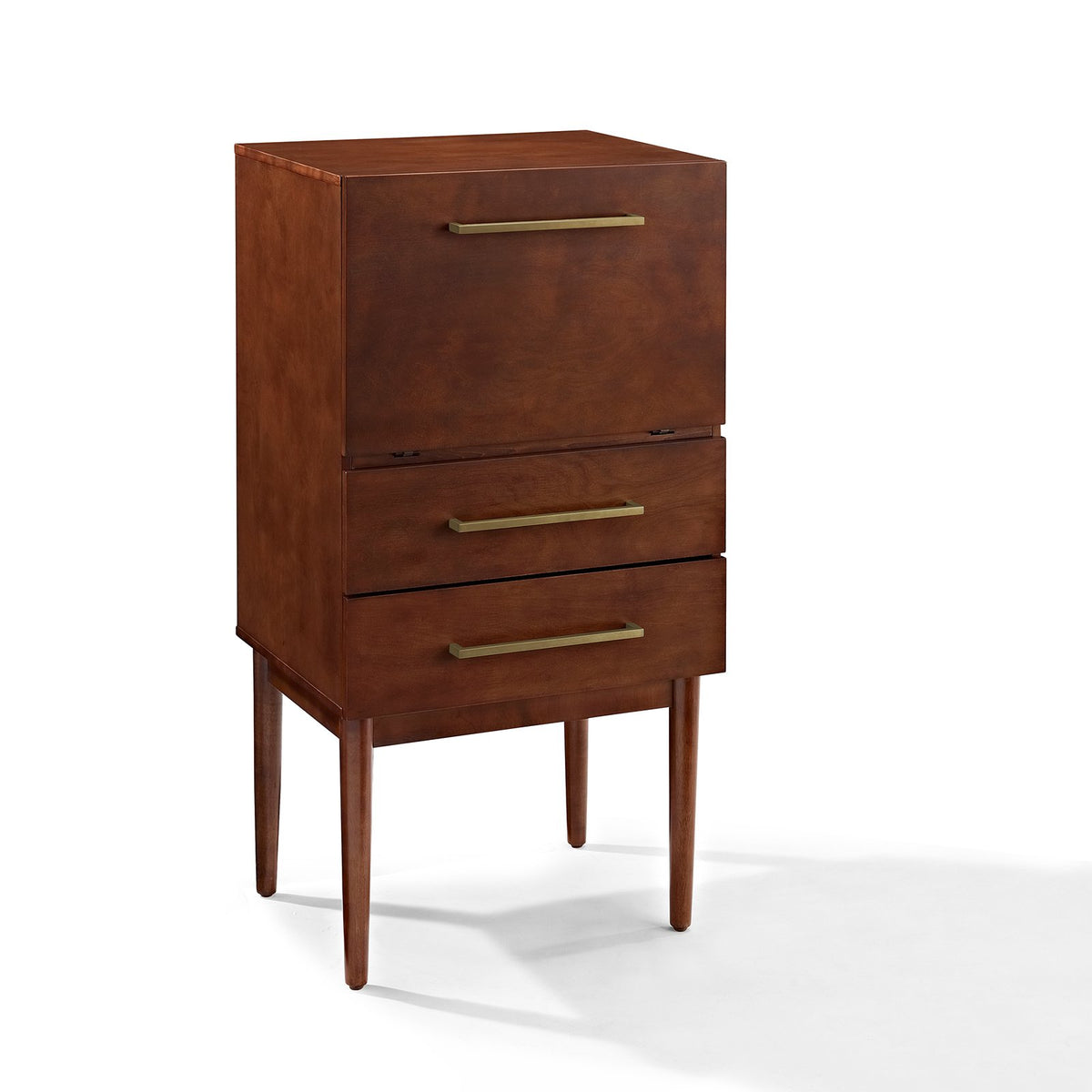 2 Drawer Wood Bar Cabinet in Mahogany G9300