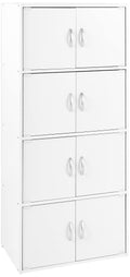 White 4-Shelf 8-Door Multipurpose Cabinet C8598