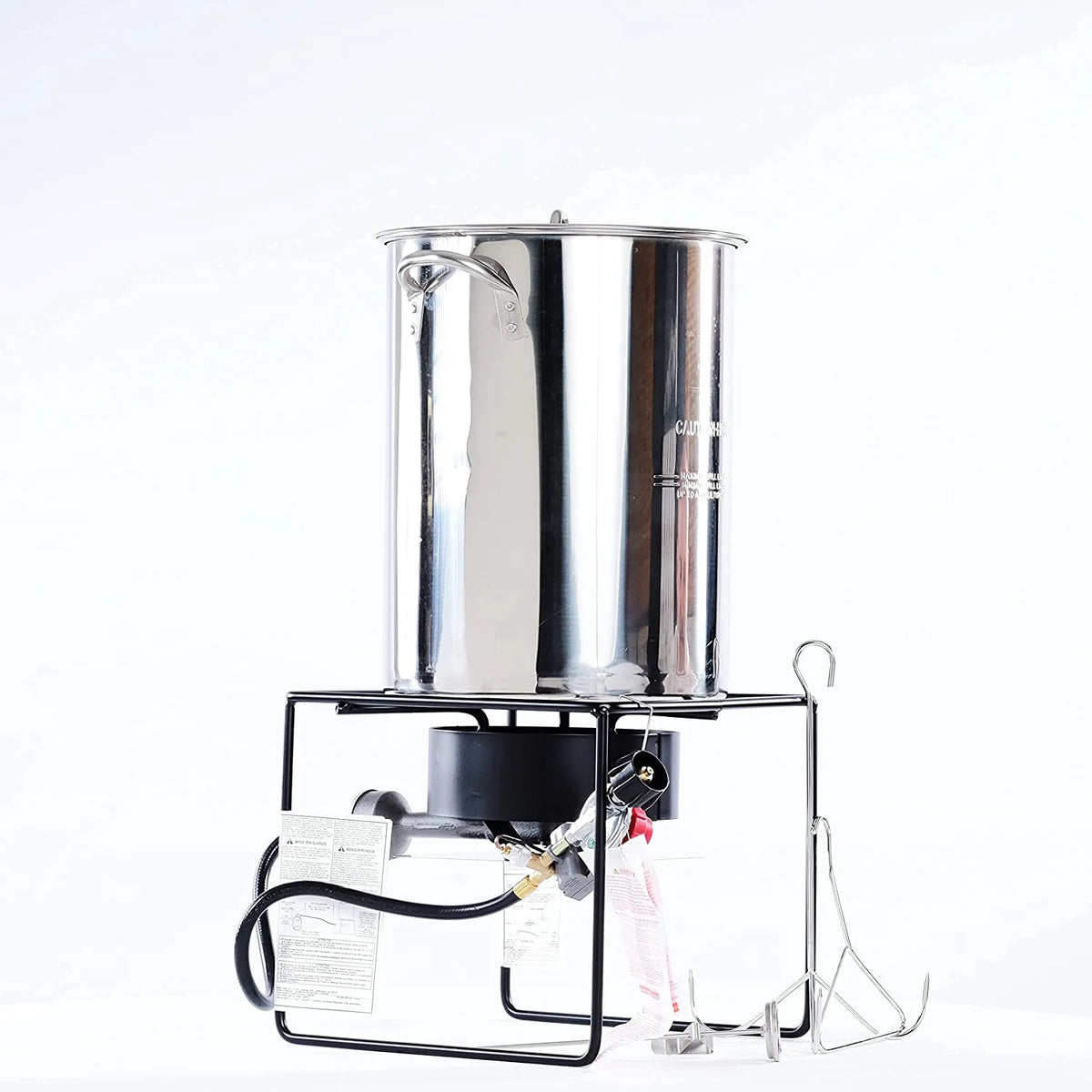 12 in. Welded Square Turkey Fryer Package with Stainless Steel Pot P5380