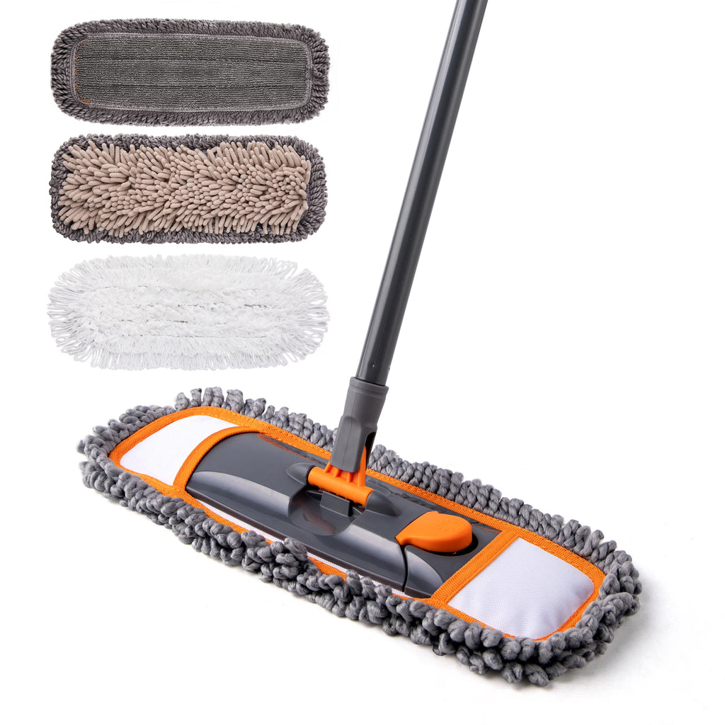 Dust Flat Mop with 3 Microfiber Mop Pads T140297