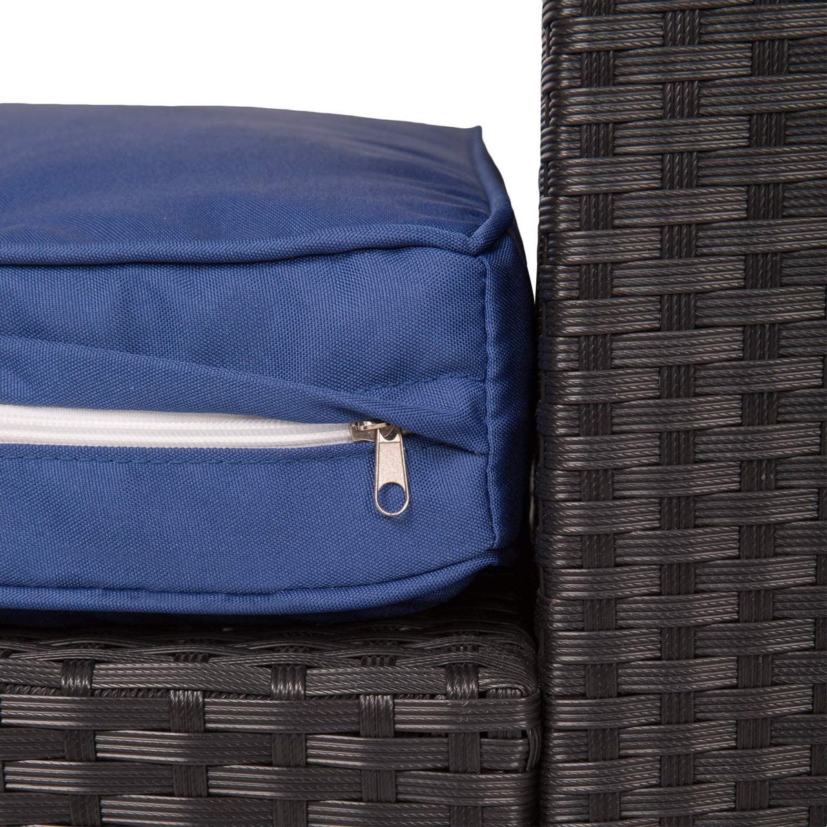 7 Pcs Outdoor Patio Wicker Sofa Chair Cushions Pillow Replacement Covers, Dark Blue R154102