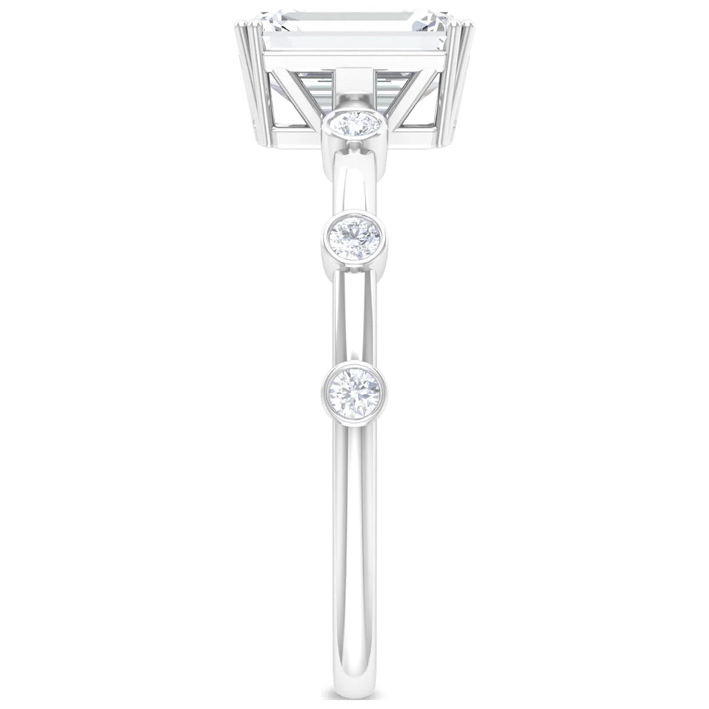 2 CT Octagon Cut Moissanite Solitaire Engagement Ring, 14K White Gold, US 5.00 Q997636