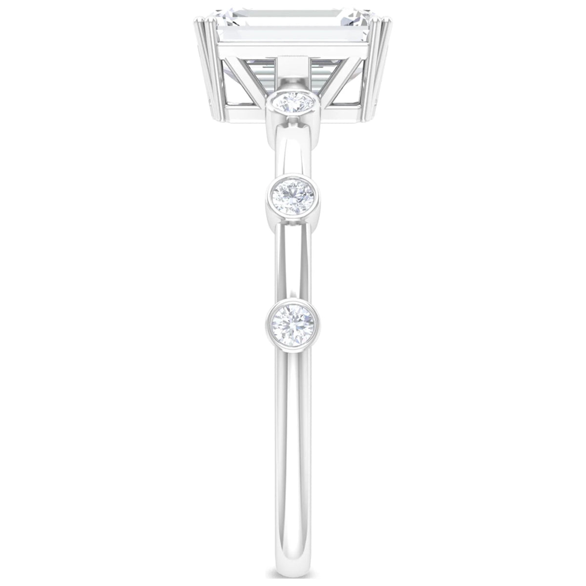 2 CT Octagon Cut Moissanite Solitaire Engagement Ring, 14K White Gold, US 5.00 Q997636