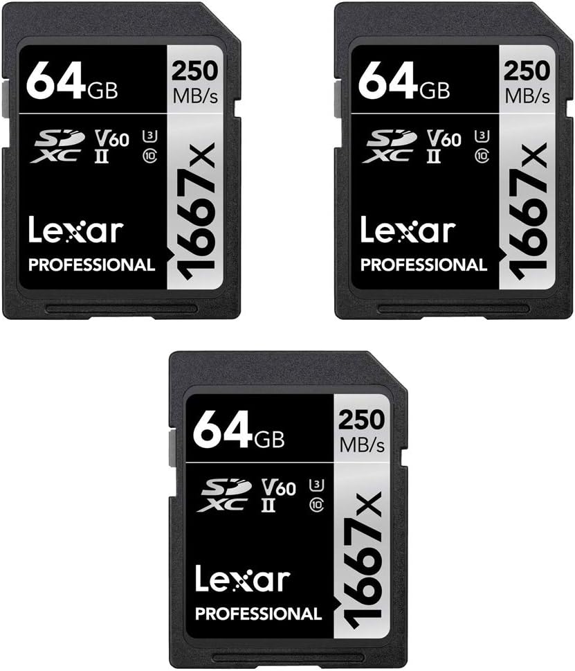64GB SDHC/SDXC UHS-II Memory Card (3-Pack) Y594