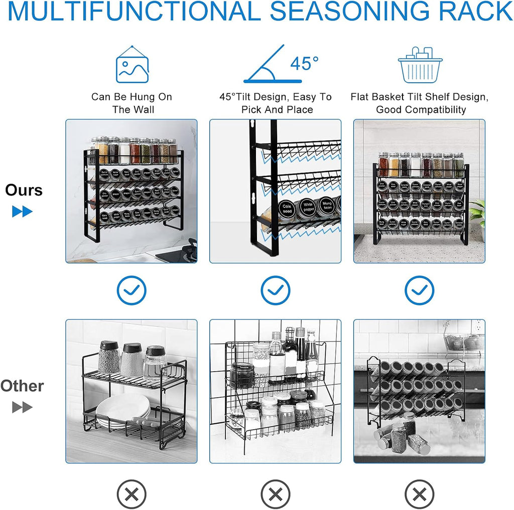 4 Tier Spice Rack with Hooks Y85117