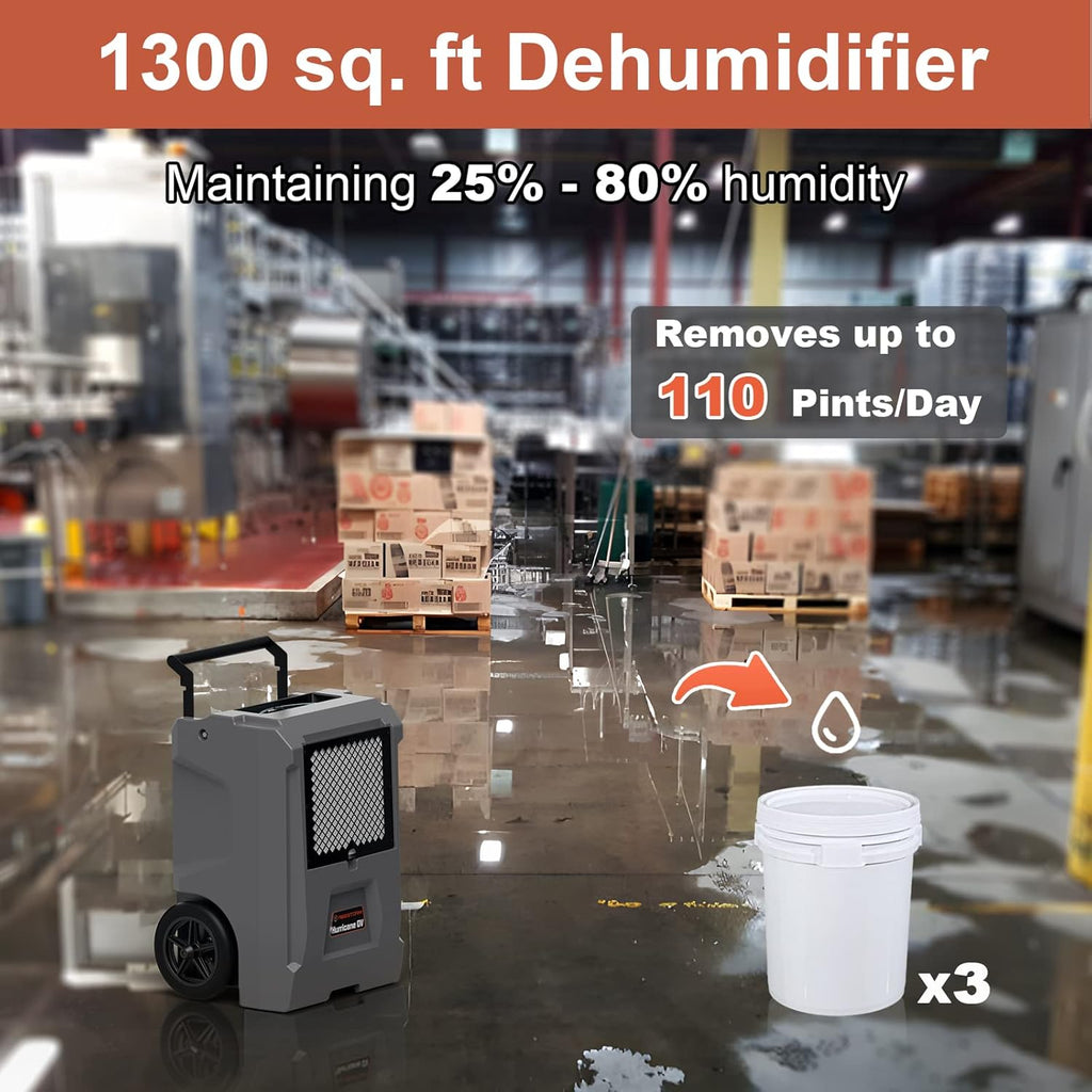 110 Pints Commercial Dehumidifier with Pump J214222