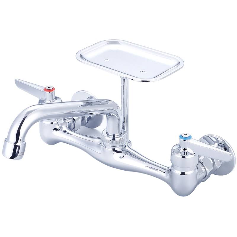 1.5 GPM Wall Mounted Kitchen Faucet with Polished Chrome Swivel Spout A144
