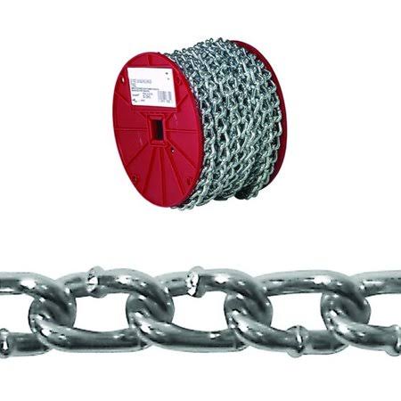 Zinc Plated Steel Twist Link Machine Chain, 125 Feet D914