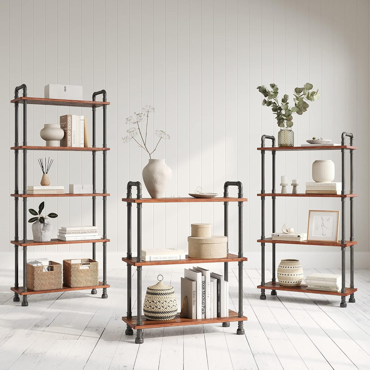 5-Tier Solid Pine Wood Bookshelf K73226