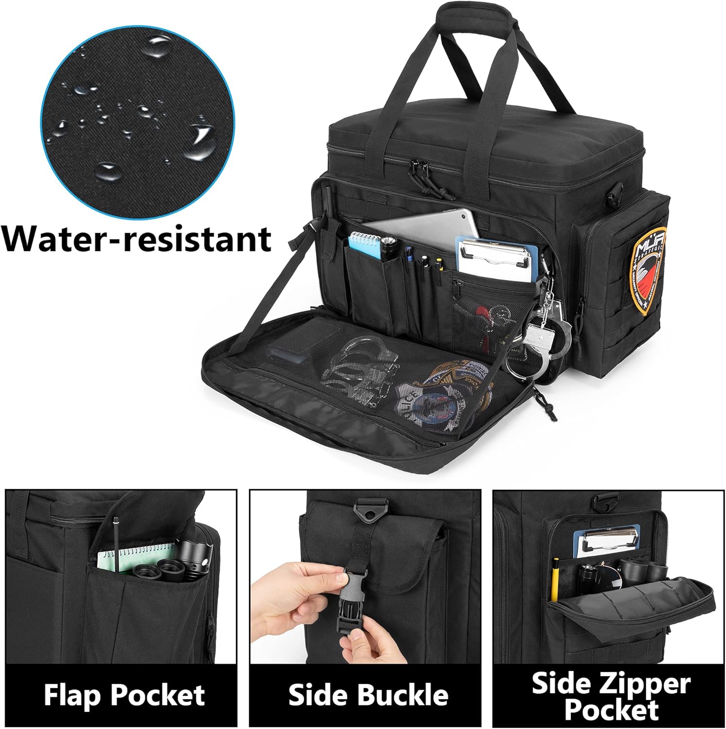Black Patrol Bag with Padded Laptop Layer L995