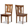 Walnut Brown Finished Wood 2-Piece Dining Chair Set J9847