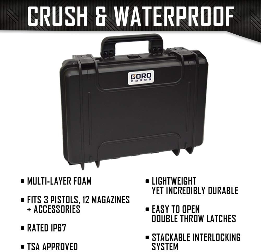 Waterproof Pistol Case with Custom Foam Insert E219