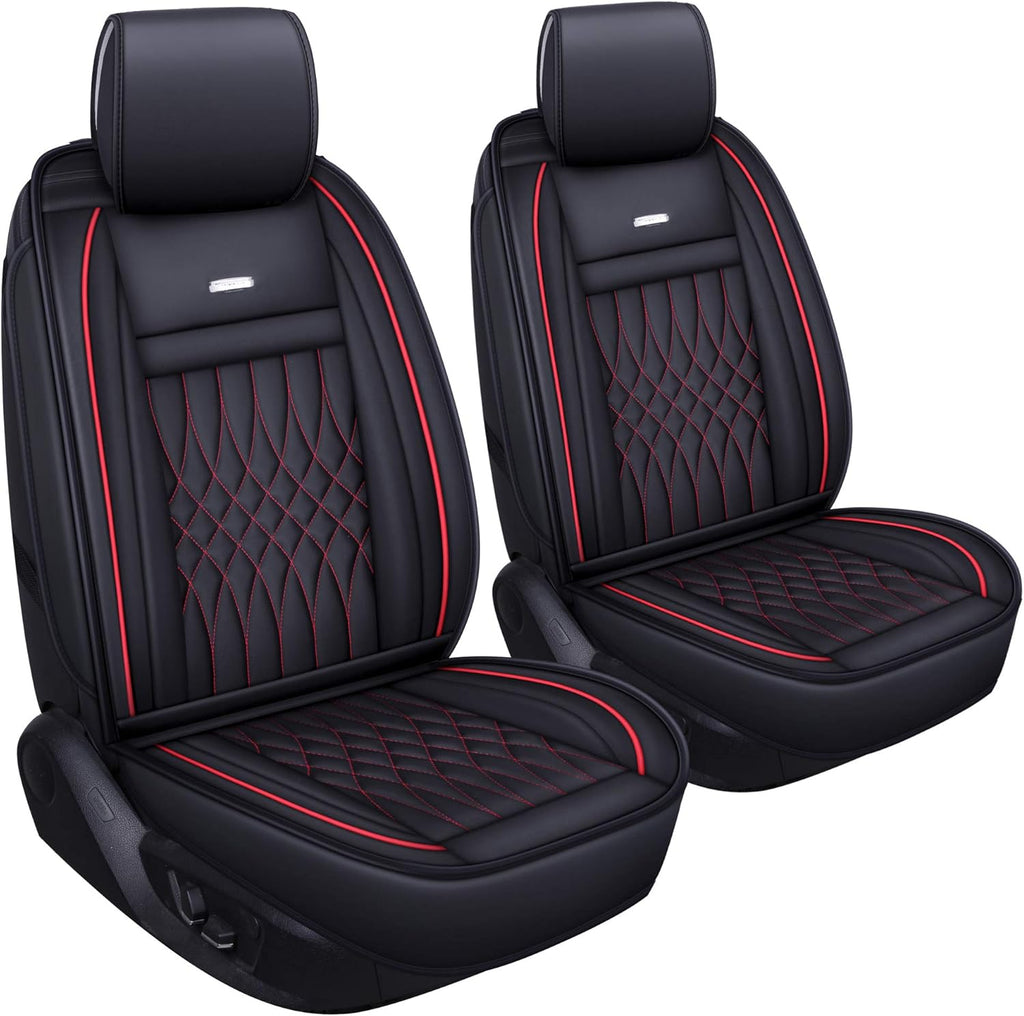 2 PC Waterproof Faux Leather Front Car Seat Covers L3751