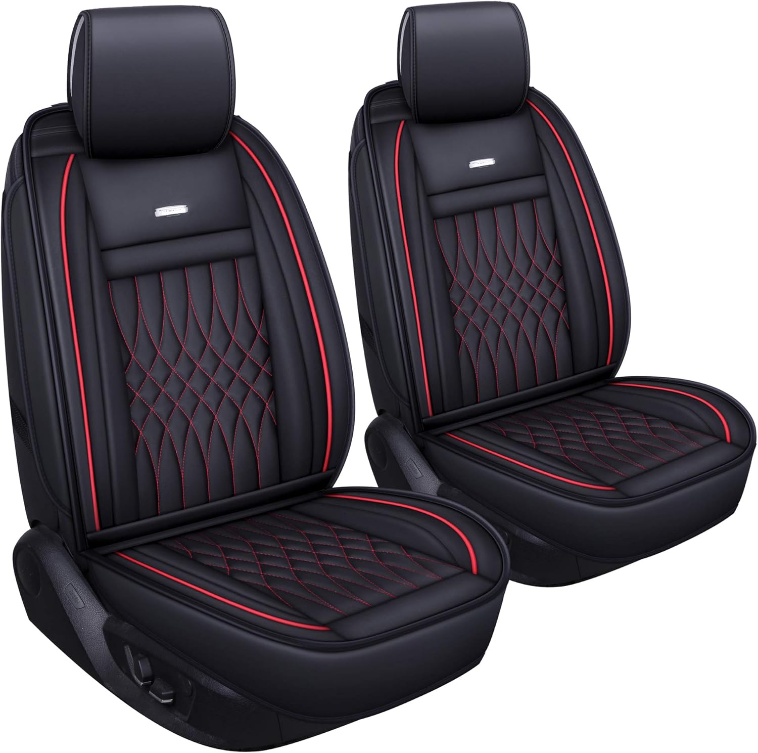 2 PC Waterproof Faux Leather Front Car Seat Covers L3751