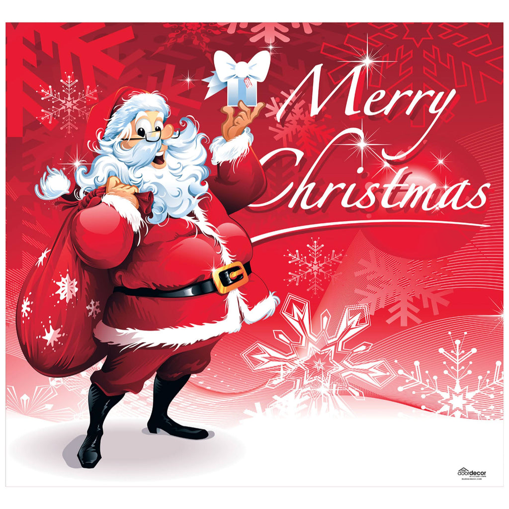 Red and White Merry Christmas Garage Door Banner Q843765