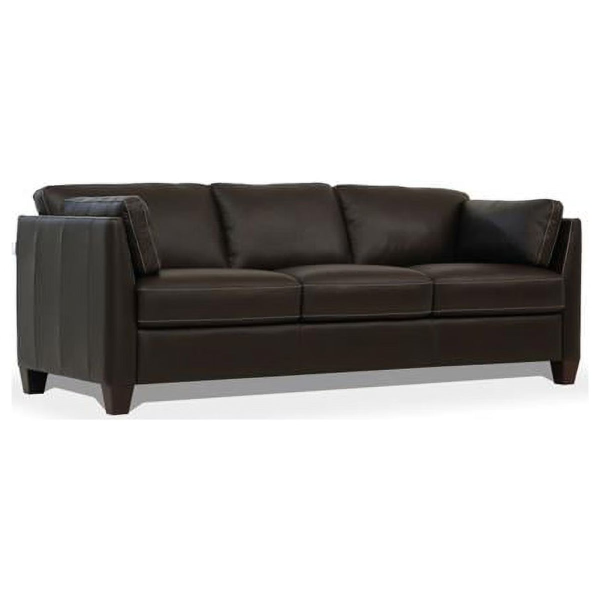 Chocolate Leather & Black Sofa G281