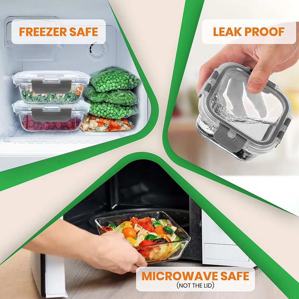 24-Piece Glass Food Storage Containers Set with BPA-free Locking Lids K1007