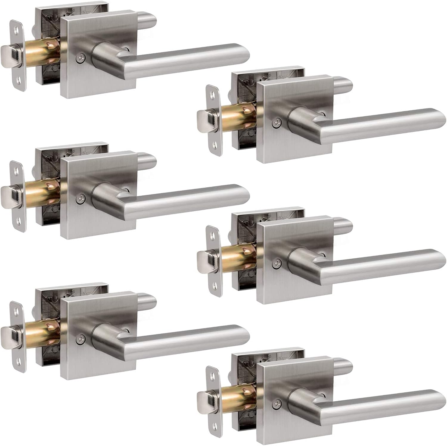 Matte Black 6 Pack Passage Door Lever Set N1857