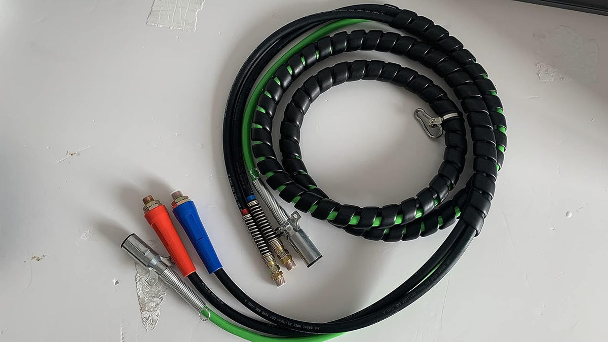 12 Ft 3-in-One Rubber Wrap Set Air Hose Electrical Cable Wrap J602