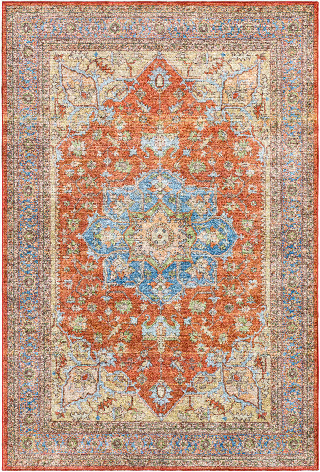 Burnt Orange Traditional Area Rug L9128