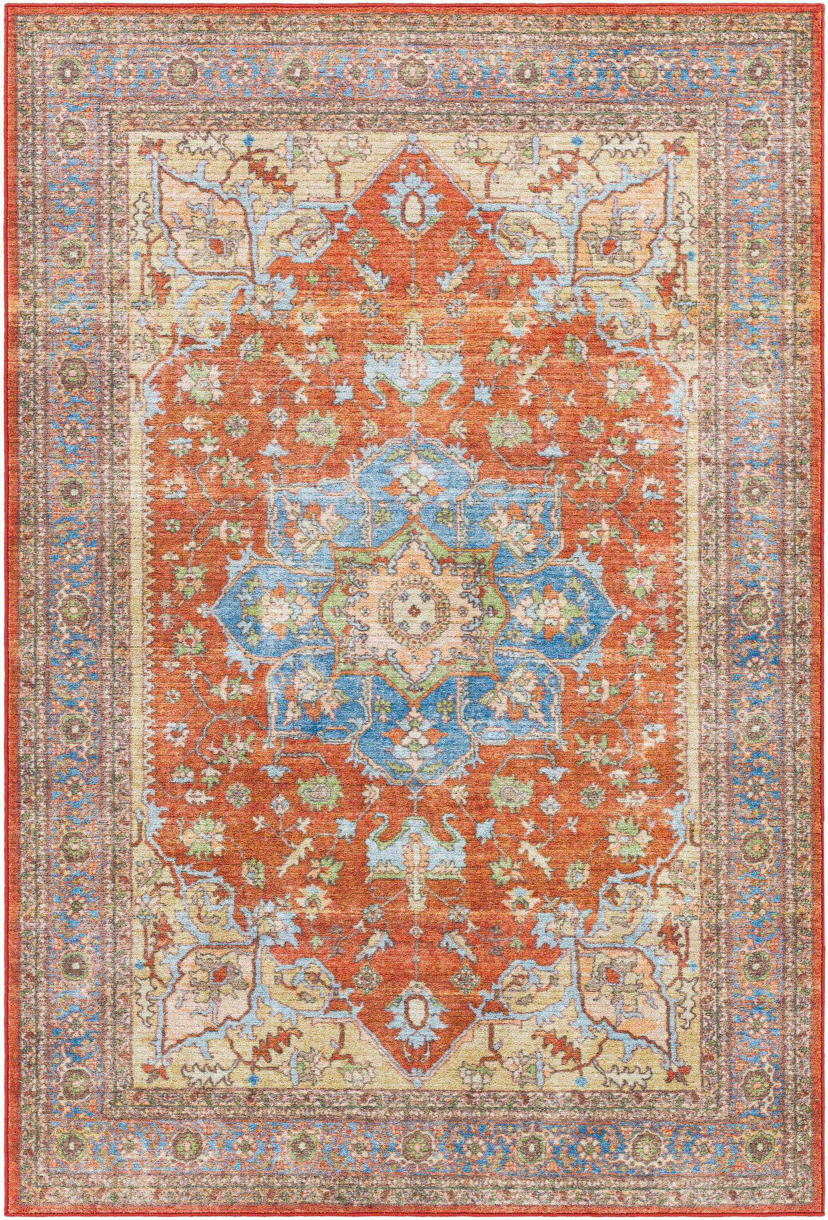 Burnt Orange Traditional Area Rug L9128