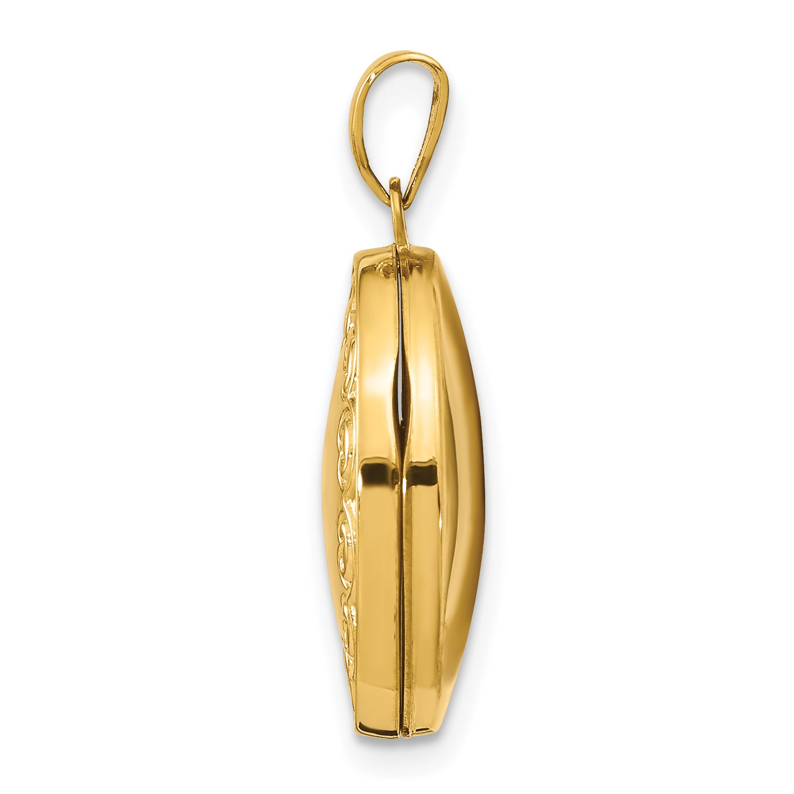 14 Karat Yellow Gold Oval Locket on 18-inch Cable Rope Chain J82006