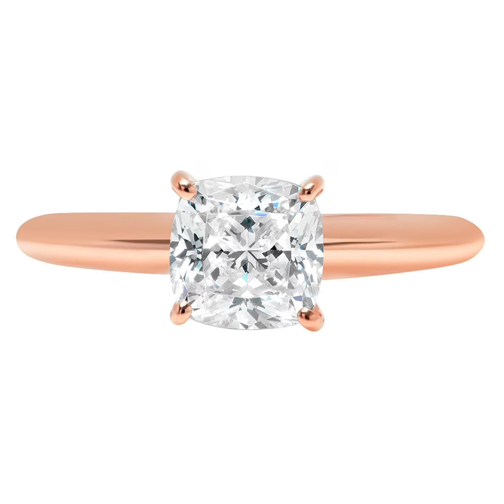 18K Rose Gold Solitaire Engagement Ring size 3.5 W161861