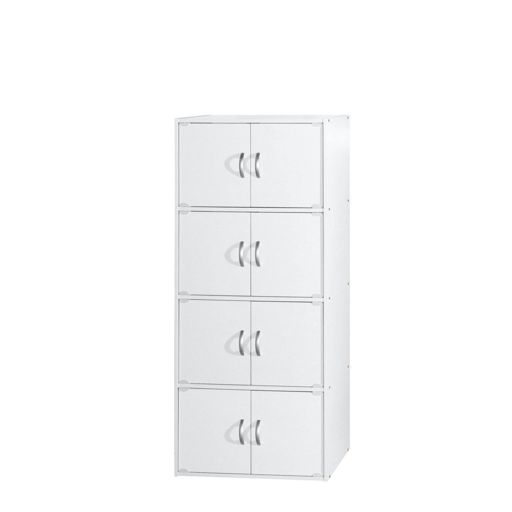 White 4-Shelf 8-Door Multipurpose Cabinet C8598