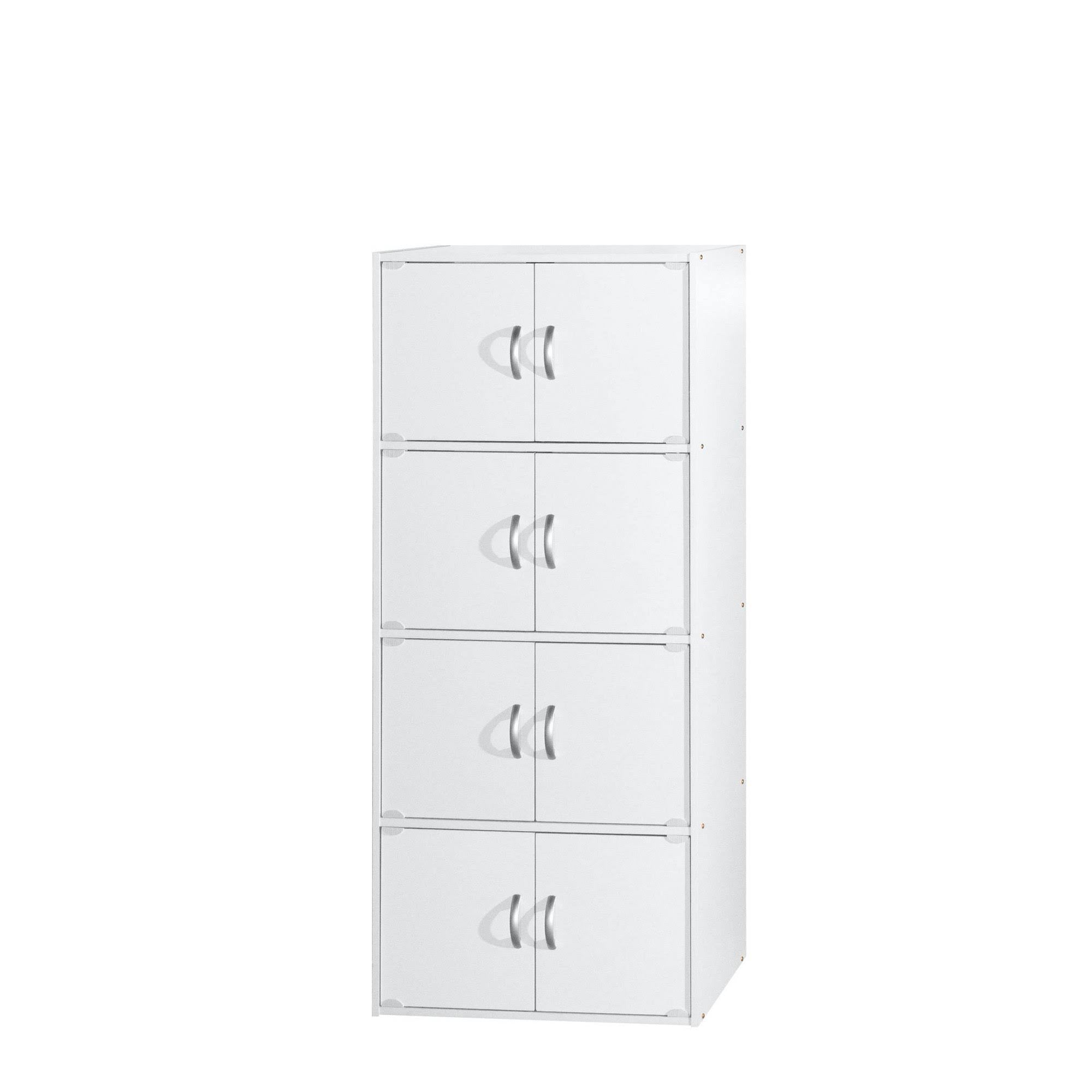 White 4-Shelf 8-Door Multipurpose Cabinet C8598