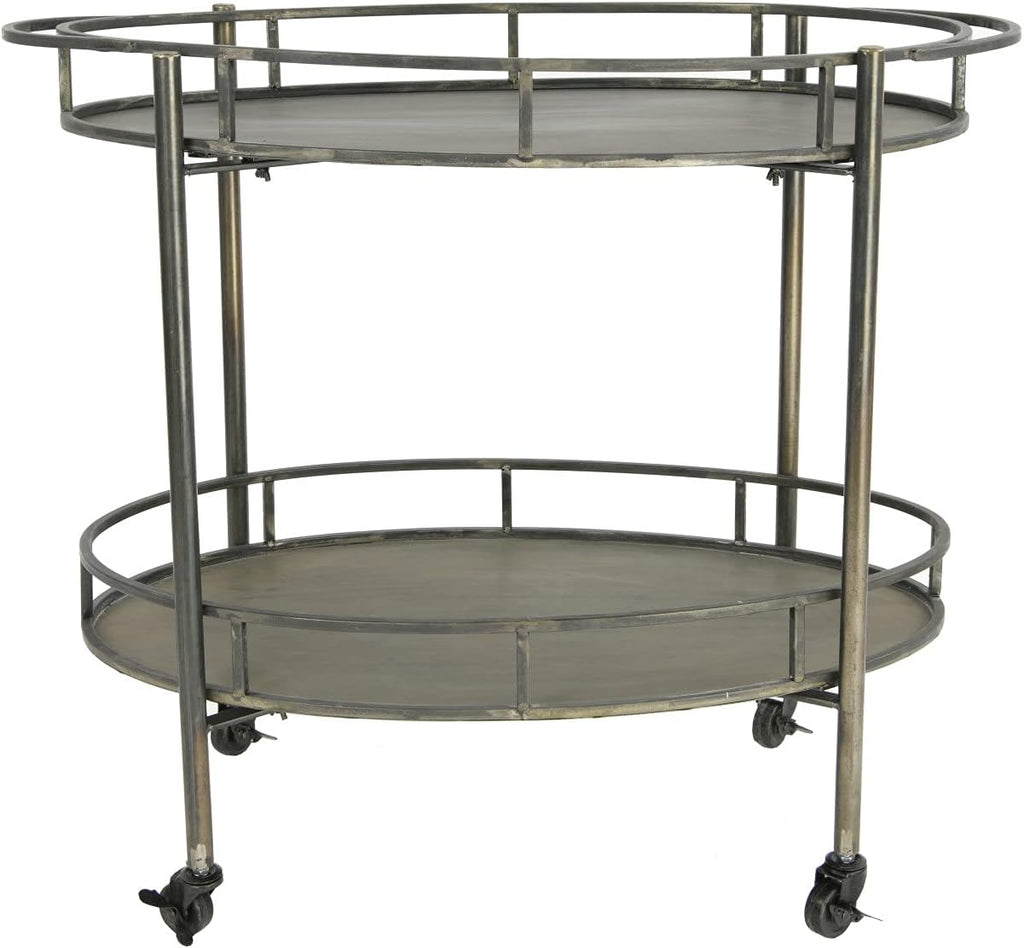 Gold 2 Tier Metal Bar Cart on Casters K951
