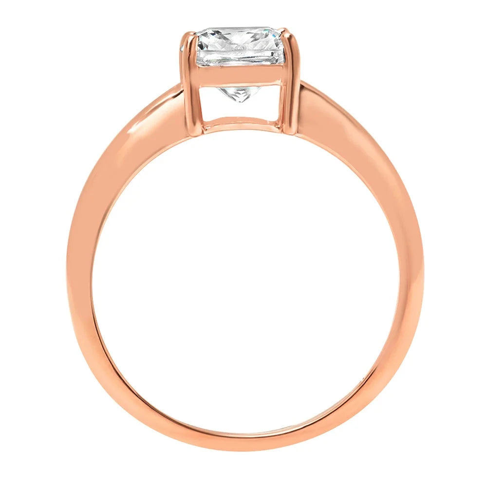 18K Rose Gold Solitaire Engagement Ring size 3.5 W161861