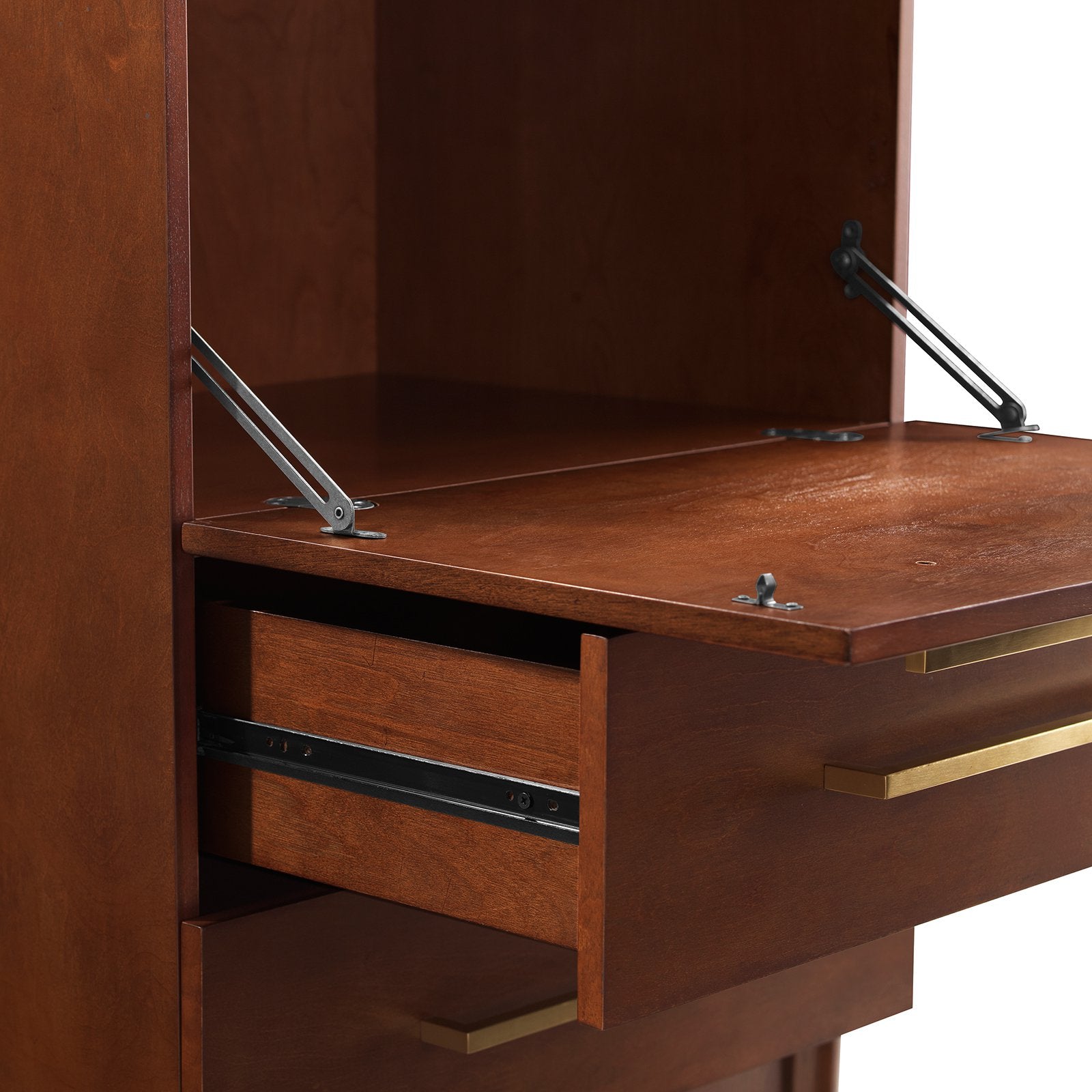 2 Drawer Wood Bar Cabinet in Mahogany G9300