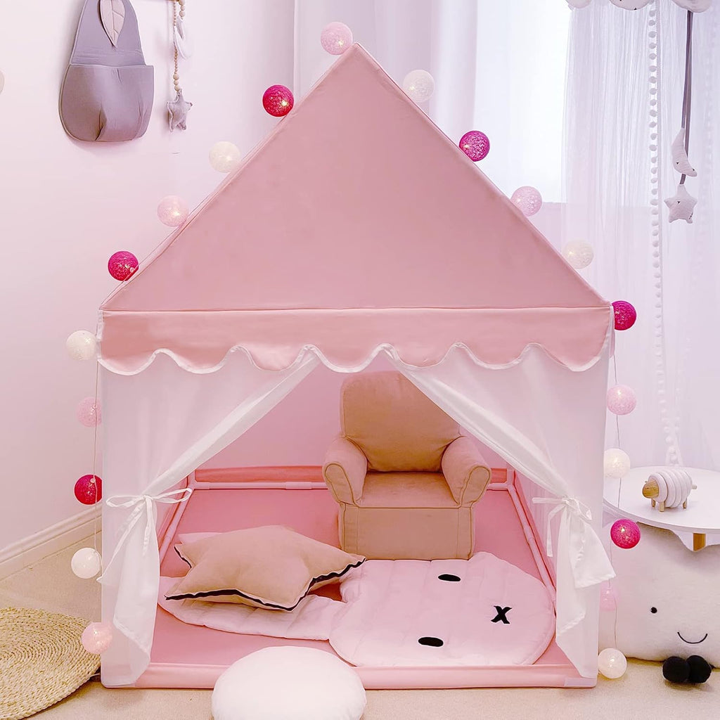 Grey Kids Play Tents Princess Castle Indoor Playhouse U96746