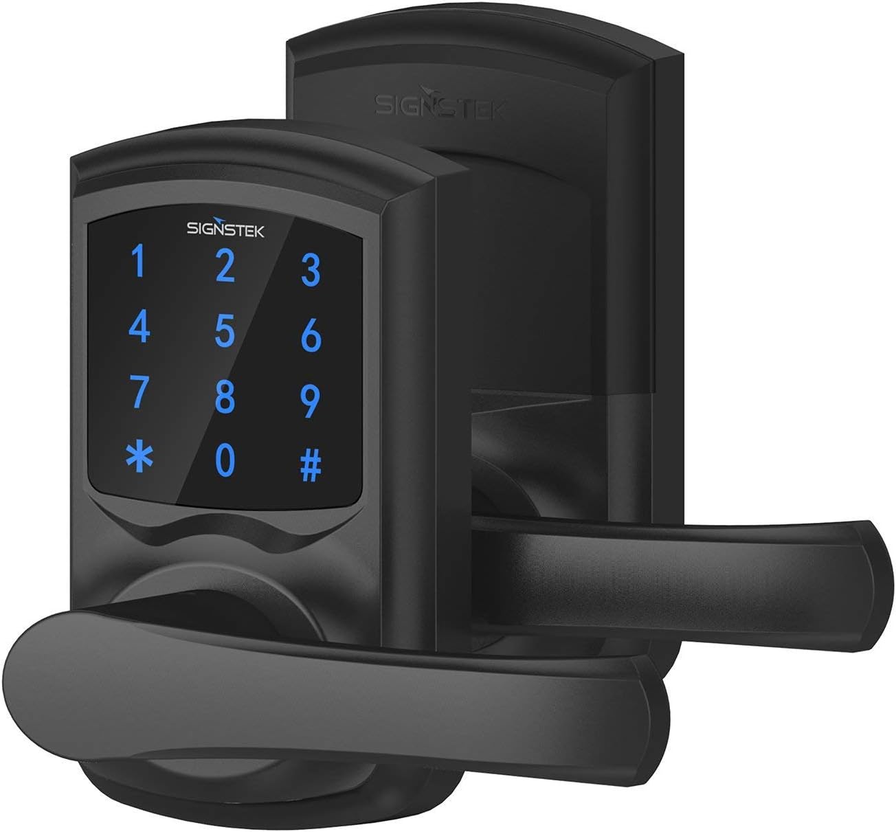 Satin Nickel Touchscreen Keypad Door Lock with Hidden Mechanical Key D4623