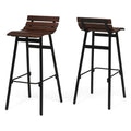 Wooden Barstool Set of 2 Dark Brown V615