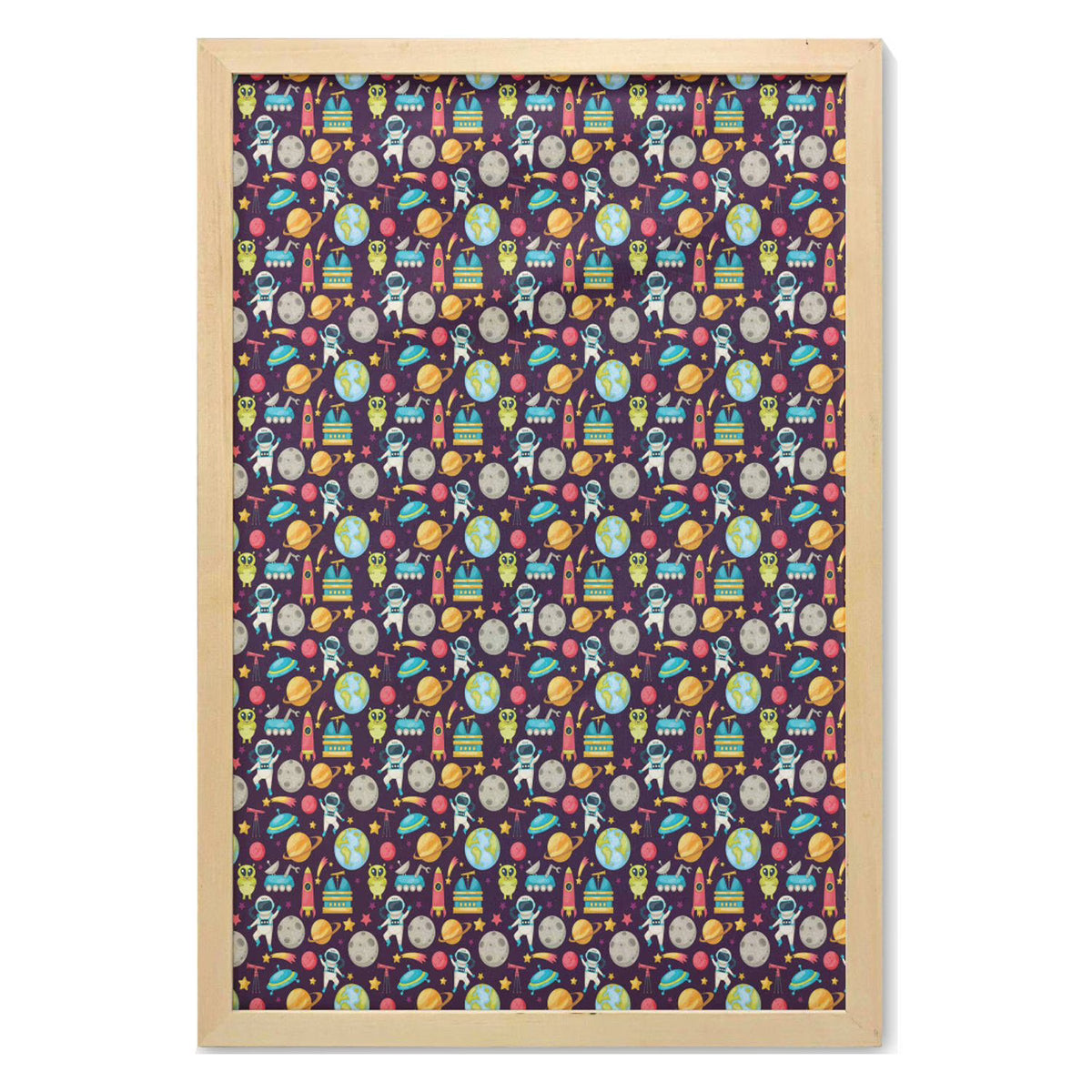 23" x 35" Multicolor Printed Fabric Wall Art with Frame R764