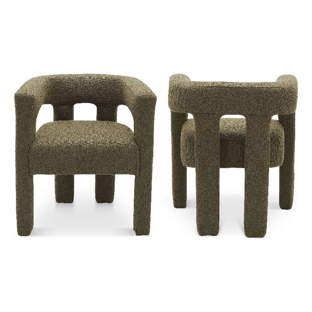 Olive Green Boucle Fabric Accent Chair Z977934